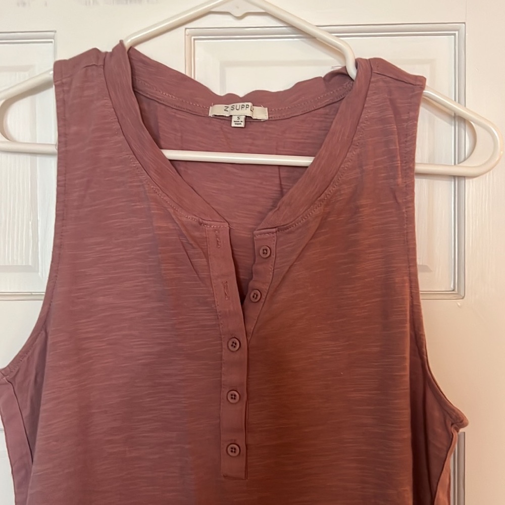 Z supply piper slub henley dress size small dusty rose